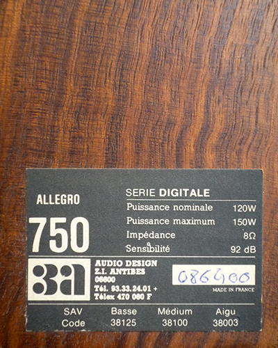 Audio Design Digitale Allegro 750
